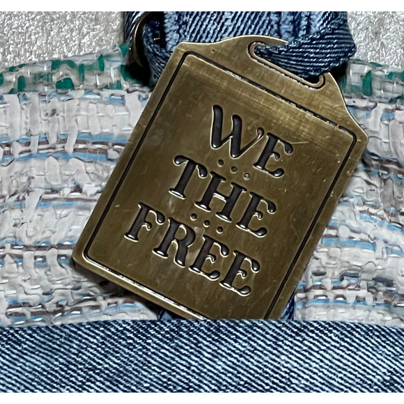 NEW FREE PEOPLE WE THE FREE BLUE GREEN SASHIKO TOTE BAG - Picture 10 of 13